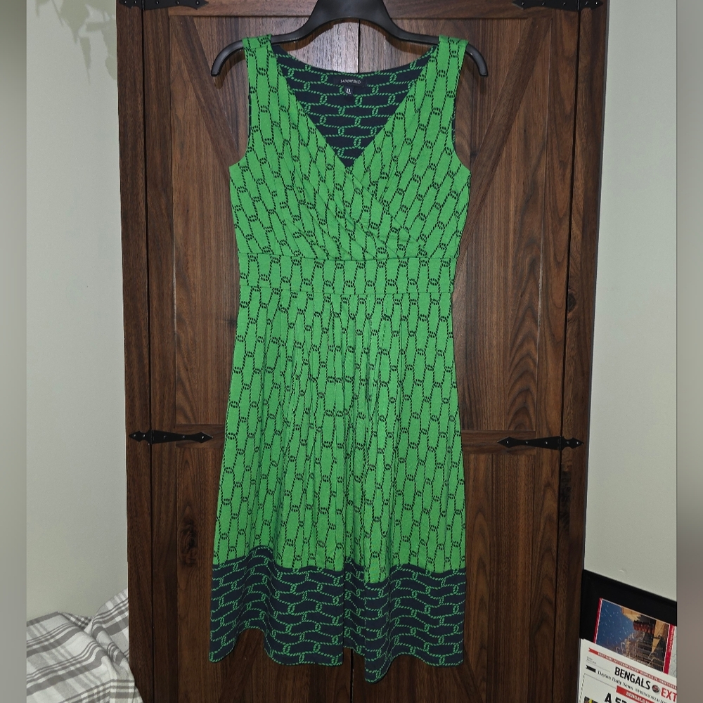 LAND'S END Green & Blue Nautical Rope Themed Sleeveless Dress Size XS